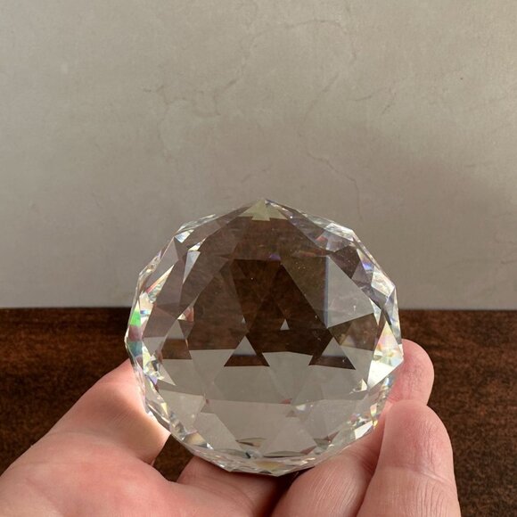 Baccarat Crystal Faceted Paperweight Vintage Modern - Picture 8 of 9